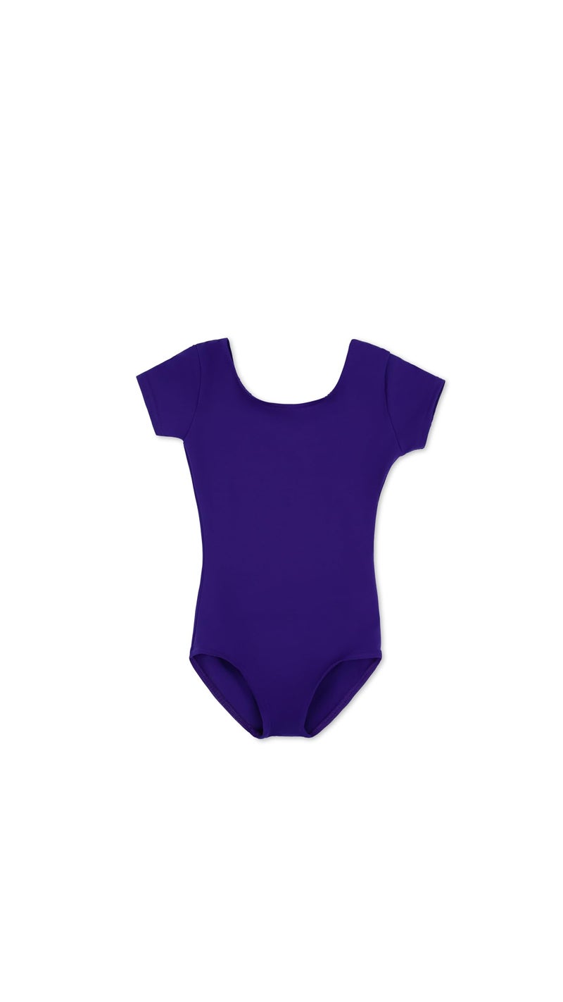 Capezio ليوتارد قصير الأكمام من كابيزيو - للفتيات، بنفسجي، كبير - Image 1